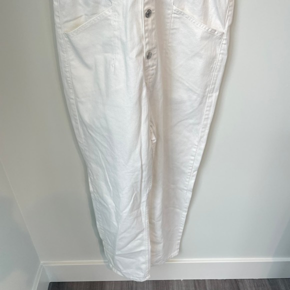 Free People We The Free Marci Jumpsuit Size Large Optic White Cotton Denim - Picture 5 of 15